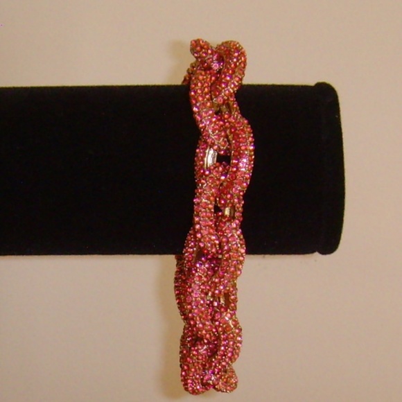 BaubleBar Pink Rhinestone Link Chain Bracelet NEW - Picture 9 of 15